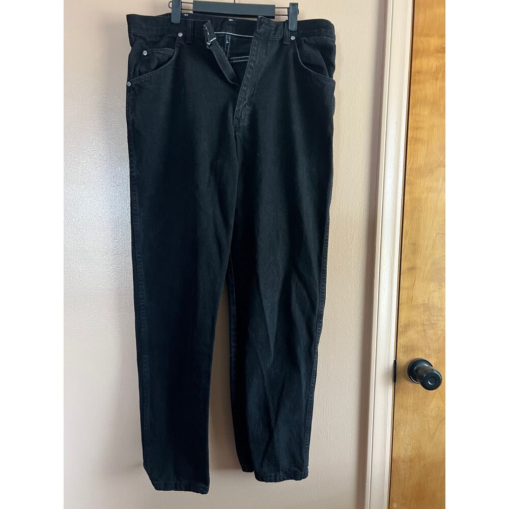 Vintage Wrangler Authentic Black Denim Jeans 30x32 100% Cotton Made in USA